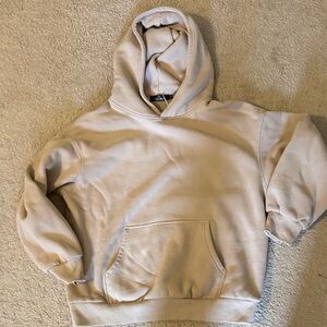 Beige Hooded Sweatshirt - Soft Pullover Hoodie